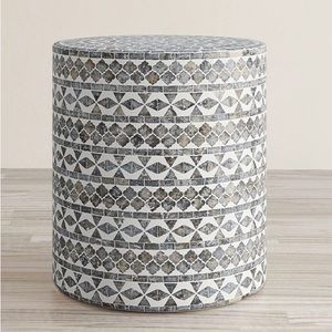 SOLD Anthropologie - Global Archive Terrazzo Moroccan Inlay Shell Accent Table